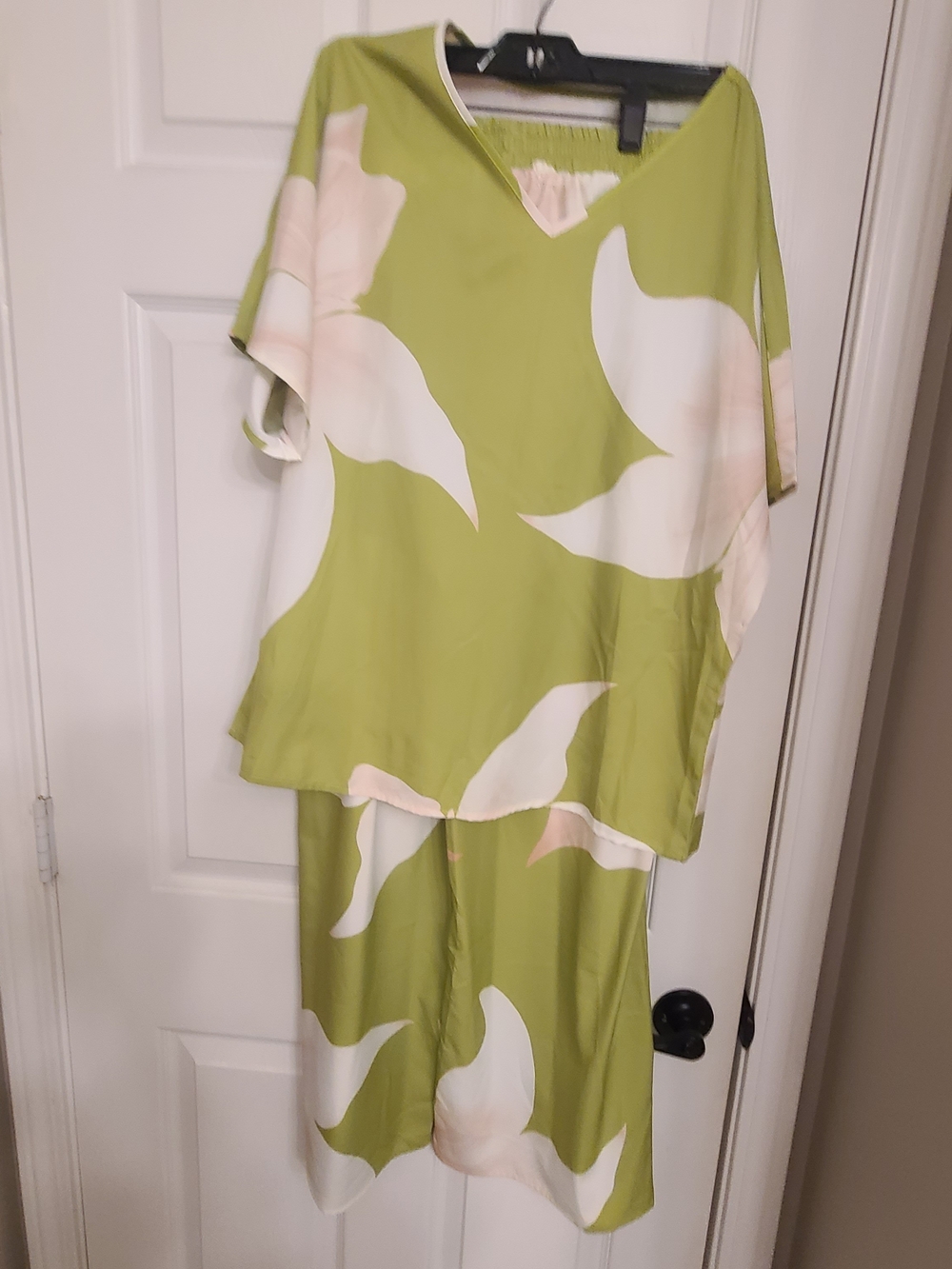 Green & Cream Floral Two-Piece Set